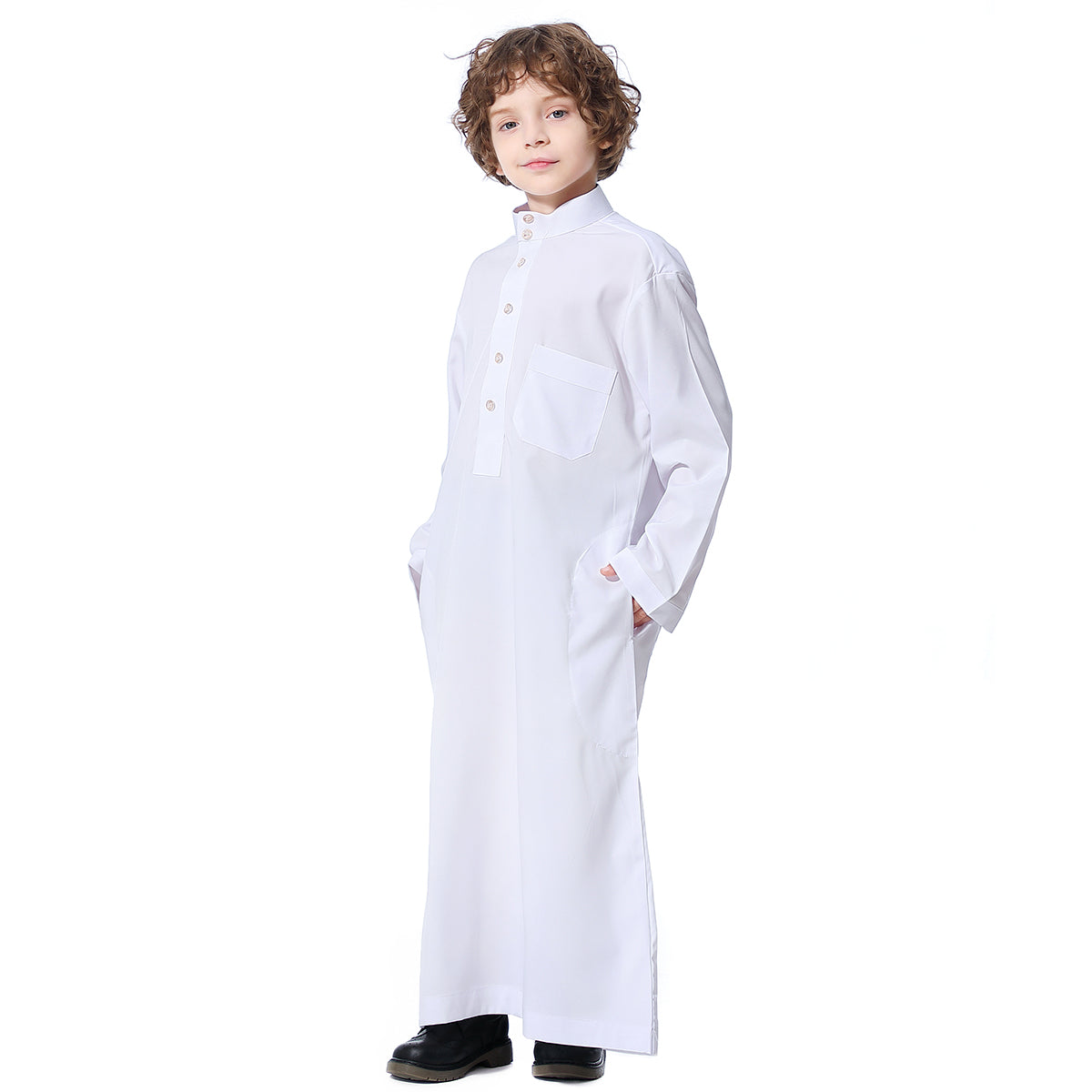 Ramadan Boys kids abaya Muslim Long Sleeve Solid Color Arab Dubai Robe, Casual Ethnic Style Boys Long Sleeve Clothing MSL119