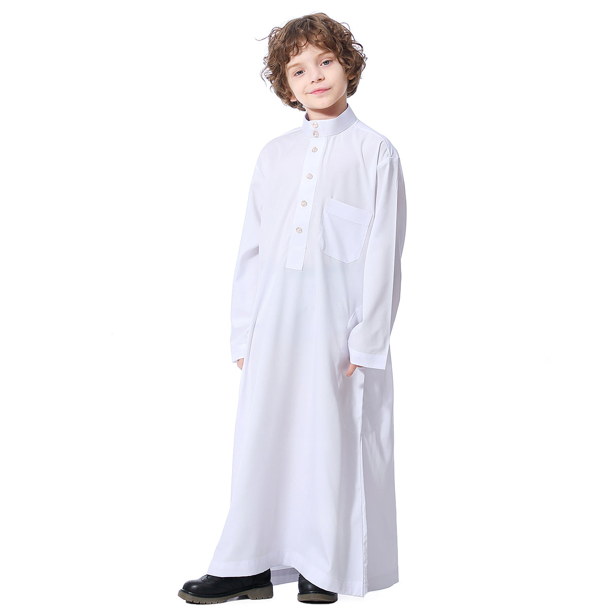 Ramadan Boys kids abaya Muslim Long Sleeve Solid Color Arab Dubai Robe, Casual Ethnic Style Boys Long Sleeve Clothing MSL119