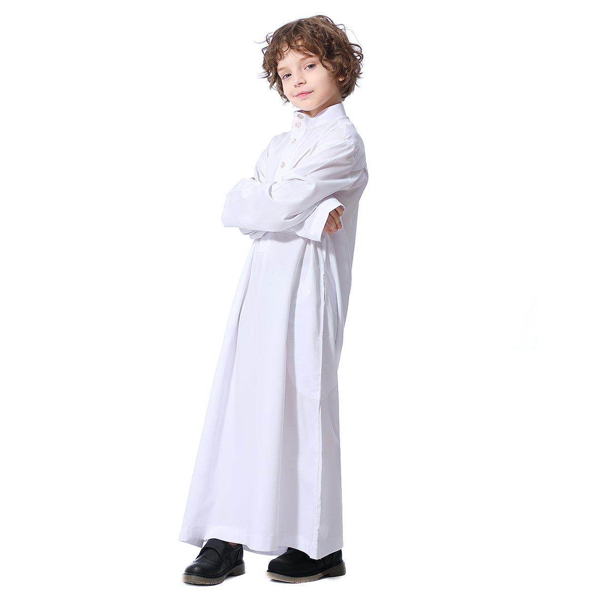 Ramadan Boys kids abaya Muslim Long Sleeve Solid Color Arab Dubai Robe, Casual Ethnic Style Boys Long Sleeve Clothing MSL119