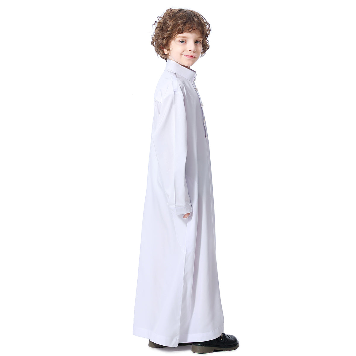 Ramadan Boys kids abaya Muslim Long Sleeve Solid Color Arab Dubai Robe, Casual Ethnic Style Boys Long Sleeve Clothing MSL119