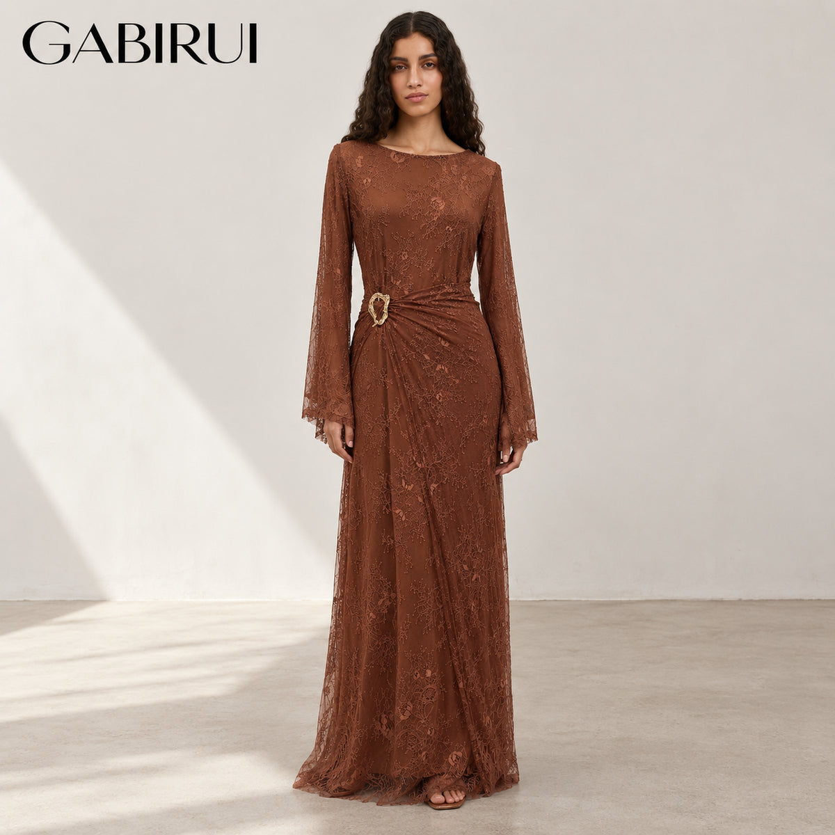 Women's Elegant Lace Long Kaftan Dress Custom Wholesale wholesale abaya manufacturer ABD-11000038334602