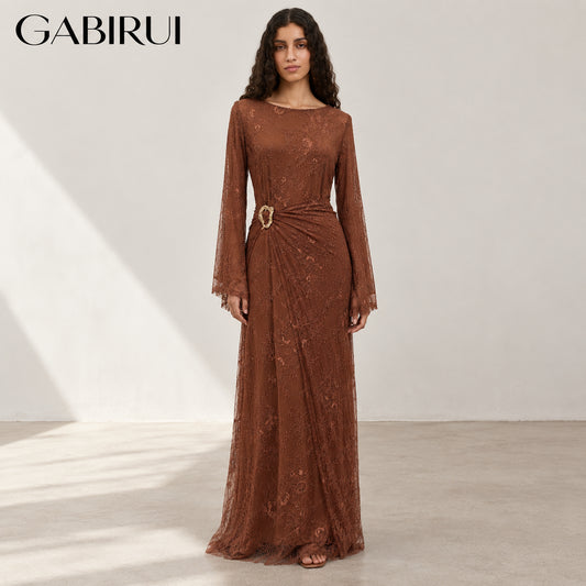Women's Elegant Lace Long Kaftan Dress Custom Wholesale wholesale abaya manufacturer ABD-11000038334602