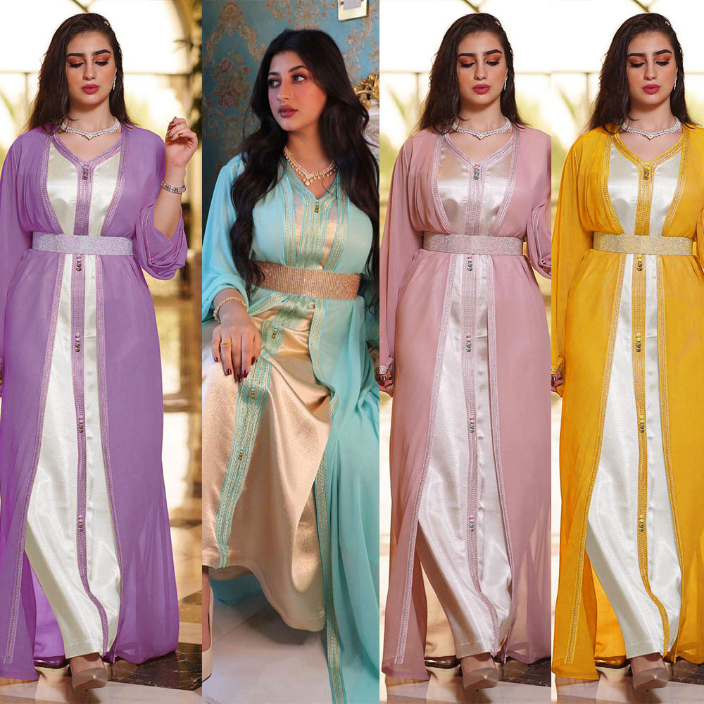 Women's Ethnic Chiffon Long Party Abaya Dress wholesale abaya manufacturer ABD-1600578331182
