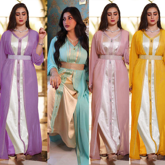 Women's Ethnic Chiffon Long Party Abaya Dress wholesale abaya manufacturer ABD-1600578331182