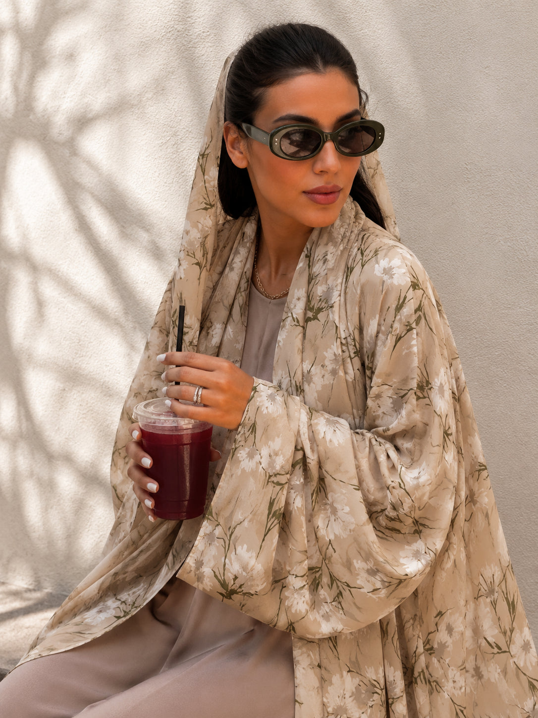 Muslim Women's Ramadan Eid Floral Chiffon Three-piece Abaya Set wholesale abaya manufacturer ABD-1601942811087