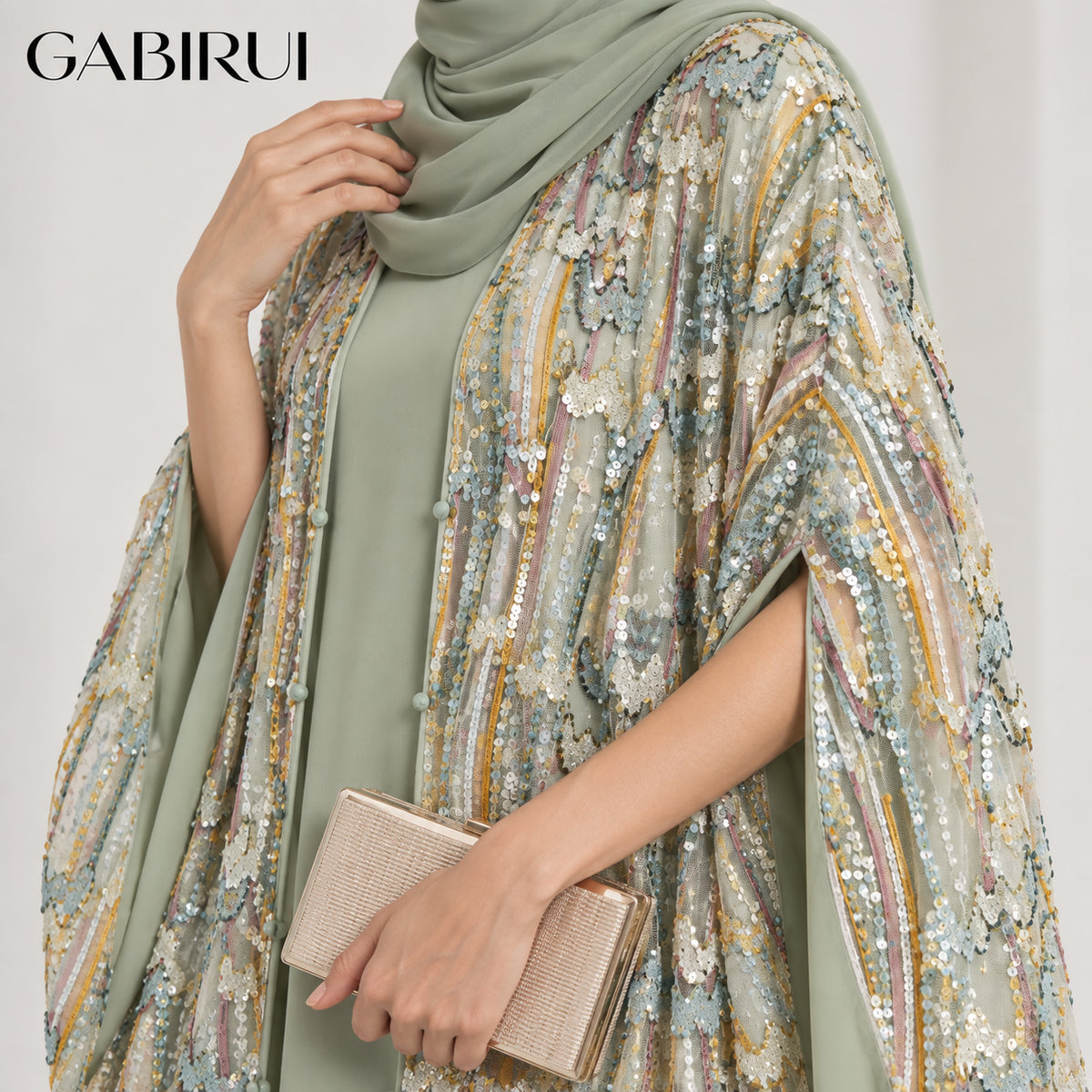 Luxury Queen Style Sequin Embroidered Shawl Galabiya Abaya wholesale abaya manufacturer ABD-1601949394497